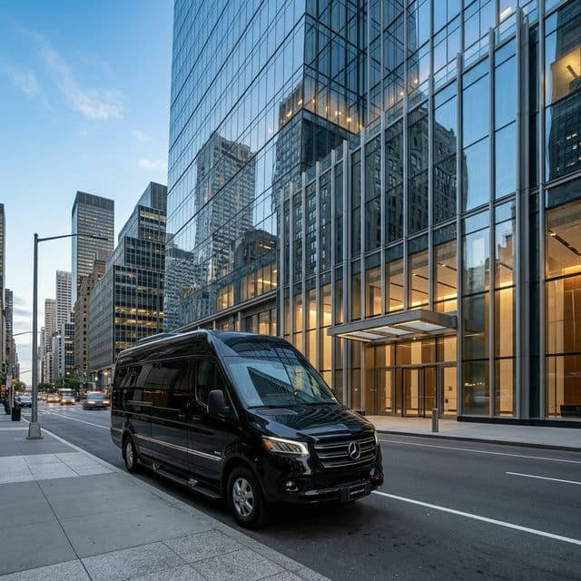 Mercedes Sprinter van for group JFK transfers