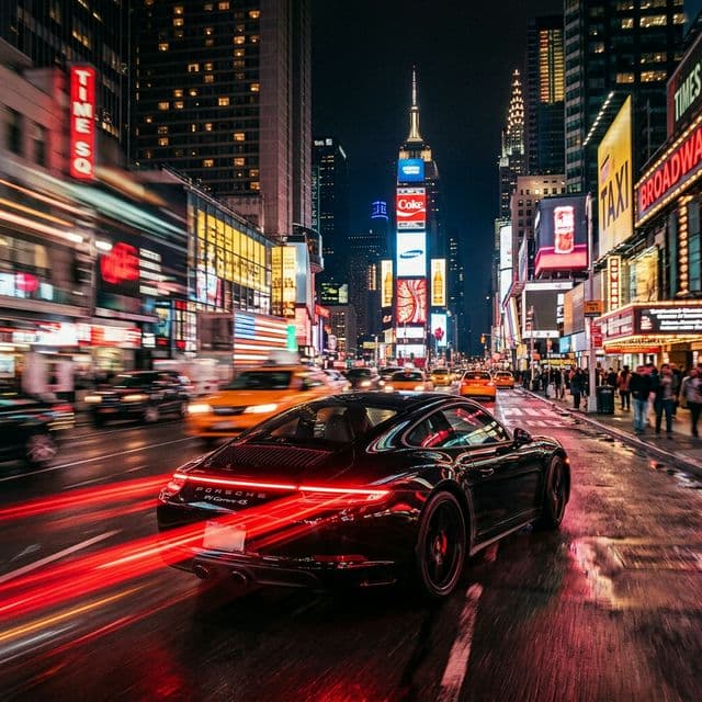 Executive car service at night