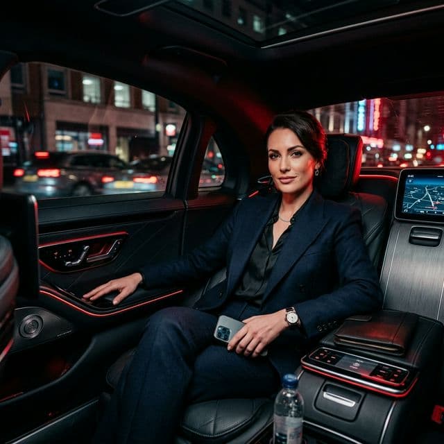 Black chauffeur vehicle used for published NYC rates